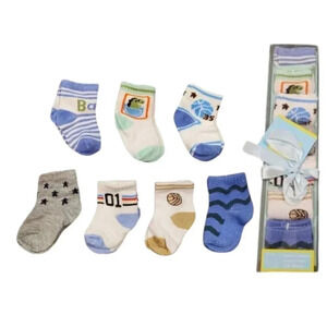 Baby Socks 7 Day Gift Set 3, Baby Shower, Newborn Gift Sets for Baby Boy